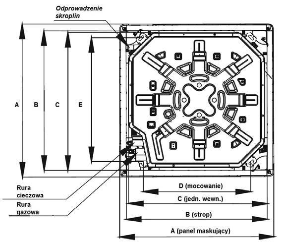 PRZYPODŁOGOWE Jednostka kanałowa GUD35ZD/A-T GUD35W/NhA-T 1/4 3/8 1f/220-240/50-60 3x1,5 5x1 16A/6A