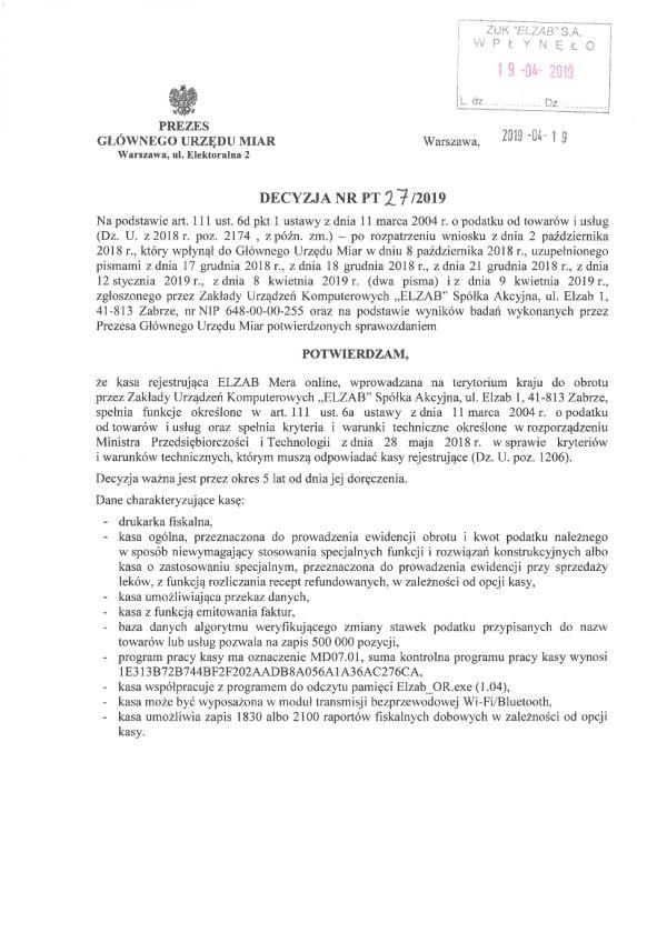 Rozdział 5 Informacje dodatkowe 1 Dokumentacja Homologacja Decyzja GUM o dopuszczeniu do obrotu