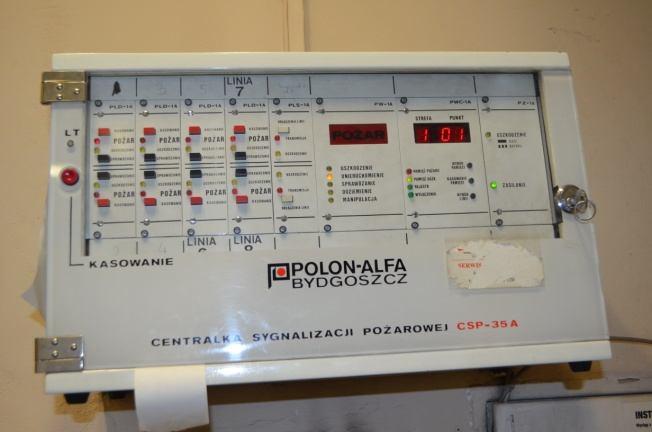 Widok Centrali Sygnalizacji Pożaru (CSP) w budynku A Widok Centrali Sygnalizacji Pożaru(CSP)w budynku E Zasada działania systemu: 1.