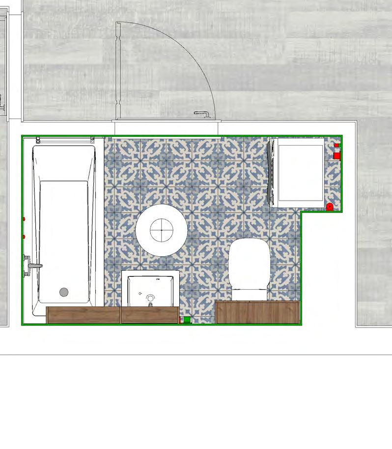 12 Płytki układać od narożnika otworu drzwiowego Oś baterii wannowej 20 50,0 74 110,0 45,0 INWESTOR: Archicom