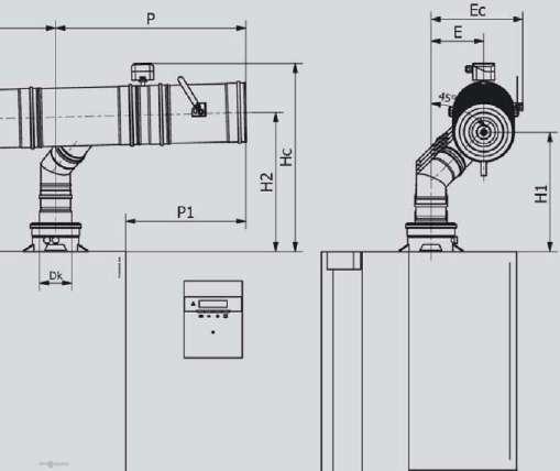 króćca L mm 230 230 230 yjście z lewej do kotła L1 mm 10 10 70 Króćiec kotła od lewej Lk mm 240 240 300 yjście z prawej do osi króćca P mm 650 650