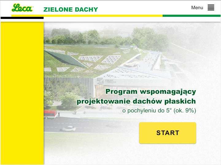 Rozpoczynanie pracy z programem: Aby rozpocząć pracę z projektem należy kliknąć przycisk START, lub po rozwinięciu Menu wybrać: Otwórz projekt jeśli chcemy pracować z wcześniej zapisanym projektem,