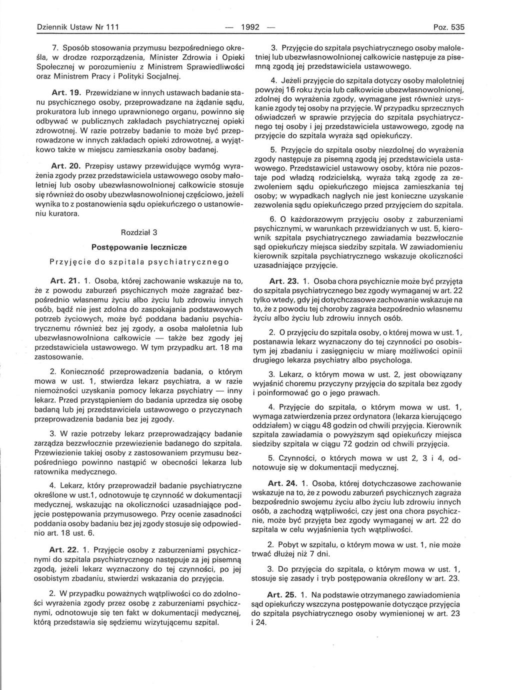 Dziennik Ustaw Nr 111-1992 Poz. 535 7.