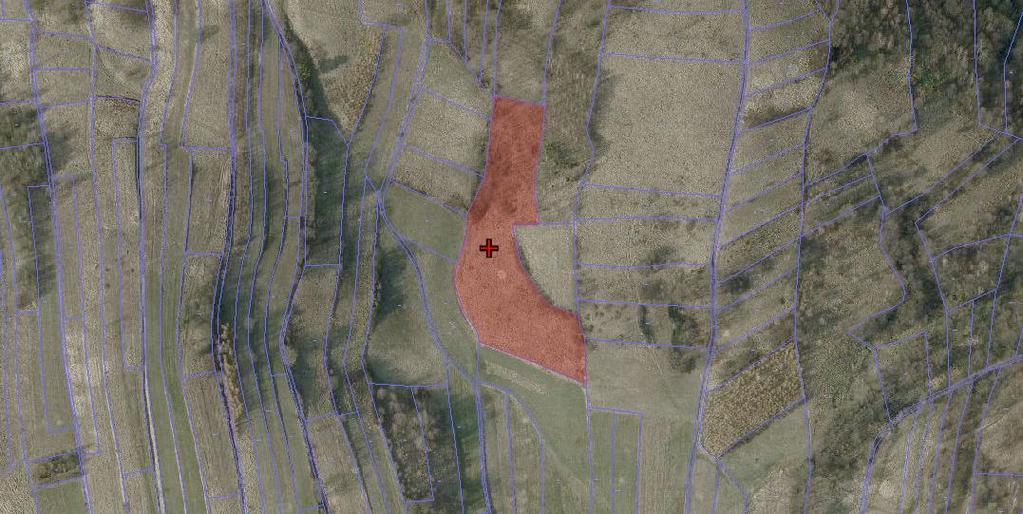 RV - 0,13 ha. Działka położona częściowo w kompleksie leśnym. Kształt działki nieregularny.