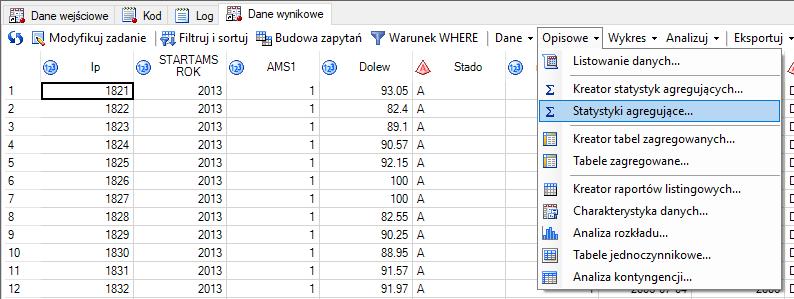 Zadania do realizacji: Zadanie 1 (Przykład). Oblicz podstawowe miary położenia i zmienności w zakresie wybranych cech mleczności krów w pierwszej laktacji.