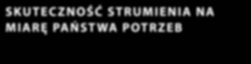 precyzyjną kontrolę natężenia przepływu, kąta strumienia oraz jego kształtu.