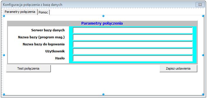 1.2. Konfiguracja połączenia z bazą danych programu Do uzyskania połączenia z bazą danych programu WAPRO Mag niezbędne jest podanie czterech parametrów. 1. Lokalizacja i nazwa serwera bazy danych, np.