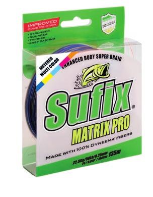 Mtrix Pro multicolor Dzięki zwnsownej technologii wielokolorowego kryci, odcinki w różnych kolorch pokzują, jk dleko i jk głęboko znjduje się przynęt.