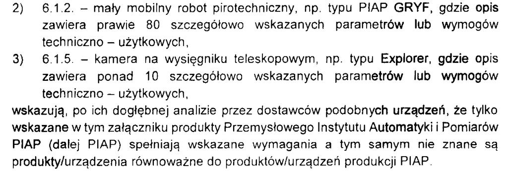 postępowania nr RZP/03/PN/S/2018. 6.1.3-6.1.4 ciężki kombinezon pirotechniczny Dot.