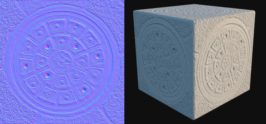 Mapowanie normalnych proceduralna Normal mapping polega na edytowaniu wektora normalnego fragmentu biorąc pod uwagę kolor tekstury będącej normal