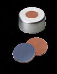 KRAWĘDŹ ZAOKRĄGLONA ND11 KAPSLE Z SEPTAMI Z REDRUBBER/PTFE Septa są odporne na temperaturę w zakresie od -40 C do 110 C, są łatwiejsze do penetracji i mają mniejsze własności wiązania cząsteczek niż