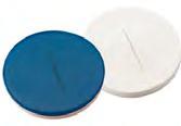 SEPTA SEPTA, 8MM Typ Opis Twardość Grubość Op. Nr kat. (1) Czysty PTFE** 53 shore D 0,25 1000 7.620 438 (2) Kauczuk naturalny czerwono-pomarańczowy/przezroczysty TEF 60 shore A 1,0 1000 7.