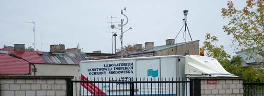 Opis stanowiska pomiarowego Punkt pomiarowy zlokalizowano w Grajewie przy ul. Nowickiego 14 (teren Powiatowej Komendy Policji). Pomiary prowadzono od lutego do grudnia 2005 r.