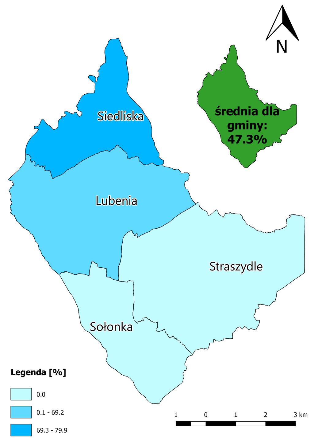 Mapa 26 Rozkład wartości wskaźnika odsetek ludności korzystającej z sieci wodociągowej w poszczególnych