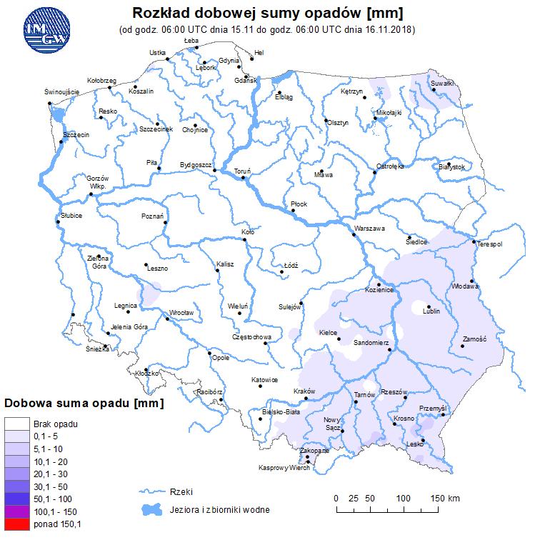 Rozkład dobowej sumy opadów