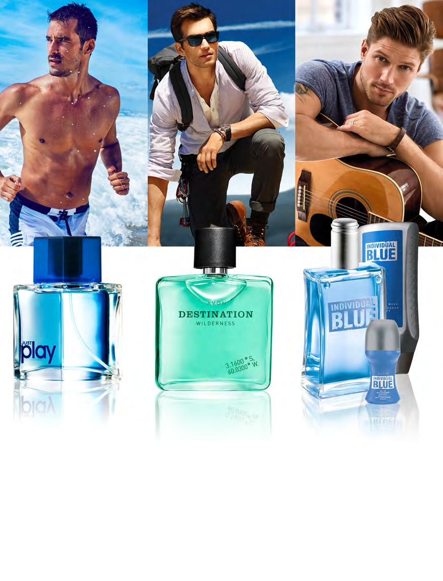 S O C Z Y S T A świeżość CYTRUSÓW Woda toaletowa Just Play dla Niego 75 ml 00075 399,87/1L B O G A C T W O akordów ZIELONYCH Woda toaletowa Avon Destination Wilderness 75 ml 01511 A R O M A T Y C Z N