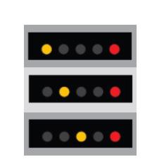 Sygnalizacja wydajności WYŚWIETLACZ STATUS WYDAJNOŚĆ z P 1 max v % 1 czerwona migająca dioda LED CZUWANIE (TYLKO STEROWANIE ZEWNĘTRZNE) 0 1 czerwona + 1 żółta dioda LED MAŁA WYDAJNOŚĆ 0-25 1 czerwona