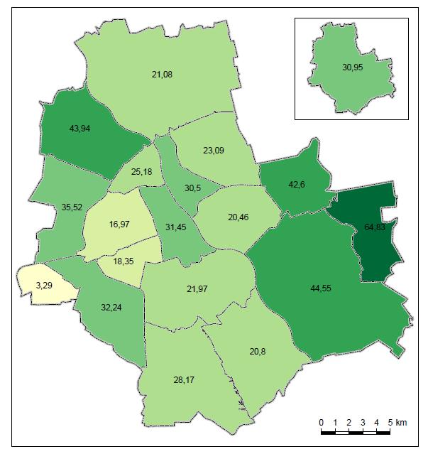 miasta/dzielnicy ZIW na