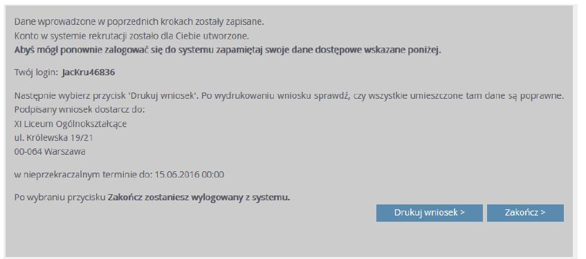 Drukowanie wniosku Zanotuj lub zrób zdjęcie