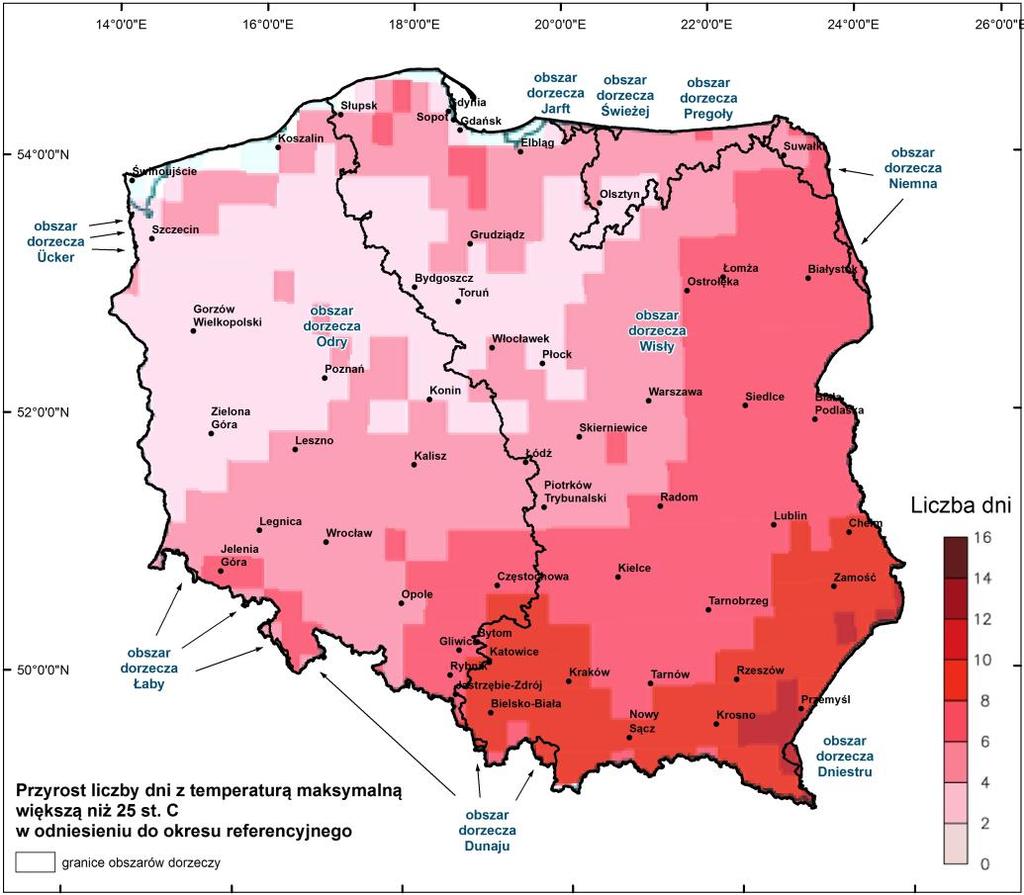 dniach w okresie 1971-2030 źródło: SPA 2020, KLIMADA 2013 Rysunek 18.