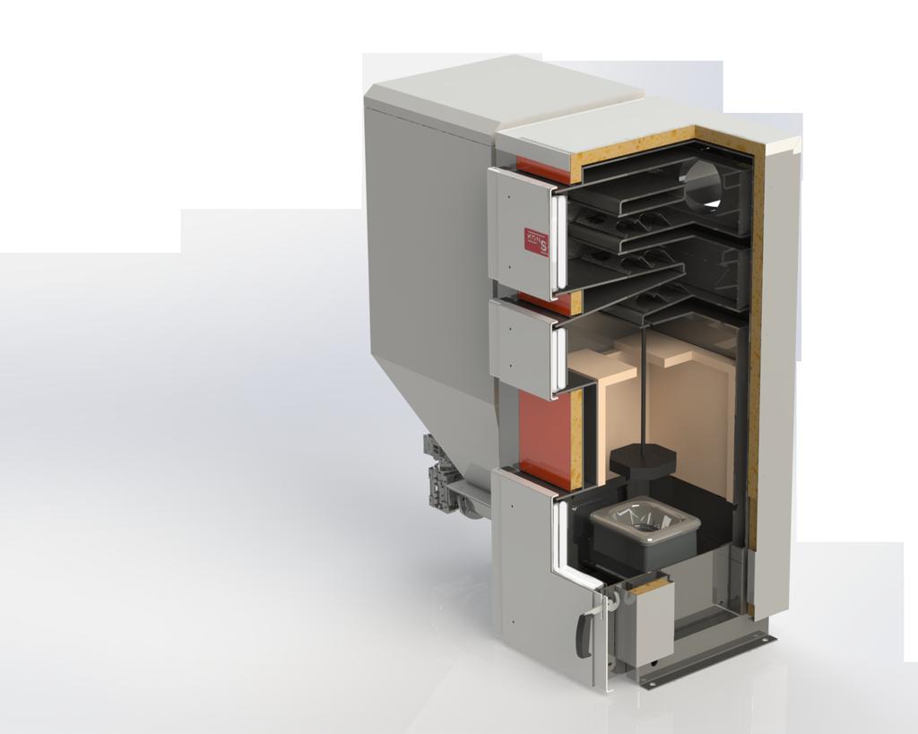 Dane techniczne Lp Moc nominalna Moc minimalna Klasa kotła 4 Sprawność cieplna Orientacyjna powierzchnia ogrzewalna w pomieszczeniach mieszkalnych (70 W/m ) [m ] Do Zasyp zbiornika 7 8 9 0 Parametr