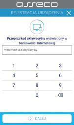 Zainstalowaną na telefonie aplikację należy otworzyć i wybrać ROZPOCZNIJ w celu przeprowadzenia procesu aktywacji.