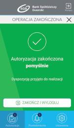 Proces autoryzacji za pomocą mtokena MAA Po wprowadzeniu operacji w bankowości elektronicznej wymagającej autoryzacji i kliknięciu przycisku AKCEPTUJ, pojawi