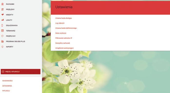 www.bsduszniki.pl Po zalogowaniu należy przejść do ustawień, następnie wybrać urządzenie autoryzujące.