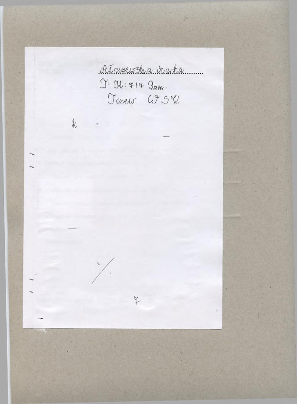 SPIS ZAWARTOŚCI TECZKI I./l. Relacja. /j^, ć?. A^ hh I./2.