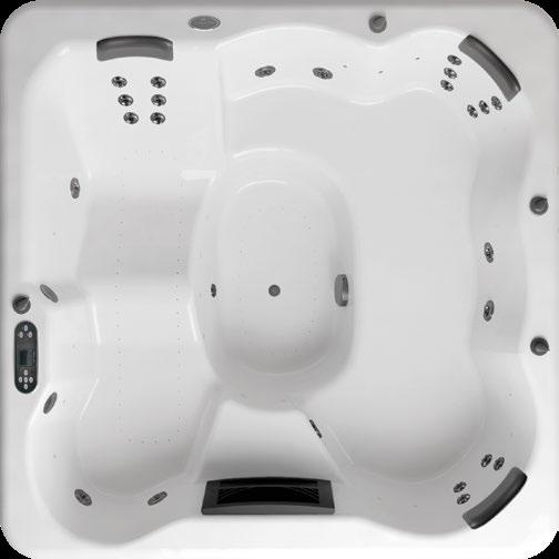PRZENOŚNE WANNY SPA / PORTABLE SPA LICZBA DYSZ 25 RODZAJE DYSZ mini dysze stałe - 16 mini dysza ozonu stała - 1 duże dysze kierunkowe stałe - 6 duże dysze rotacyjne - 2 zespół 75 otworów powietrznych