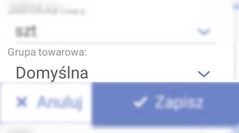 Jednostka miary pozycja służy do ustawienia jednostki miary w jakiej będzie sprzedawany towar. W celu zmiany jednostki miary należy nacisnąć na linię, gdzie jest wyświetlane domyślne ustawienie.