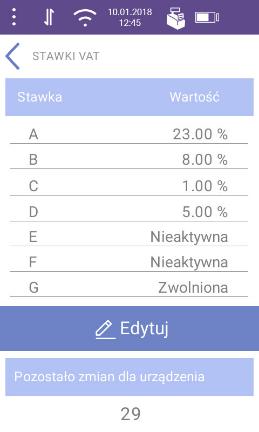 Pole do wprowadzania tekstu linii stopki jeżeli jest to edycja linii, należy najpierw skasować już wprowadzony tekst.