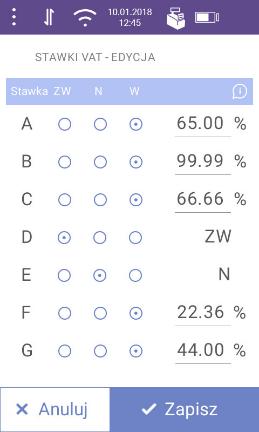 Możliwe formatowania linii: kursywa, pogrubienie, podkreślenie, wyśrodkowanie, czcionka wysoka. W celu zapisu danej linii stopki, należy nacisnąć przycisk [Zapamiętaj].