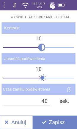 i przesunąć palcem Zmiana jasności w celu zmiany jasności, należy nacisnąć przycisk (rozjaśnienie) lub w lewo (przyciemnienie).