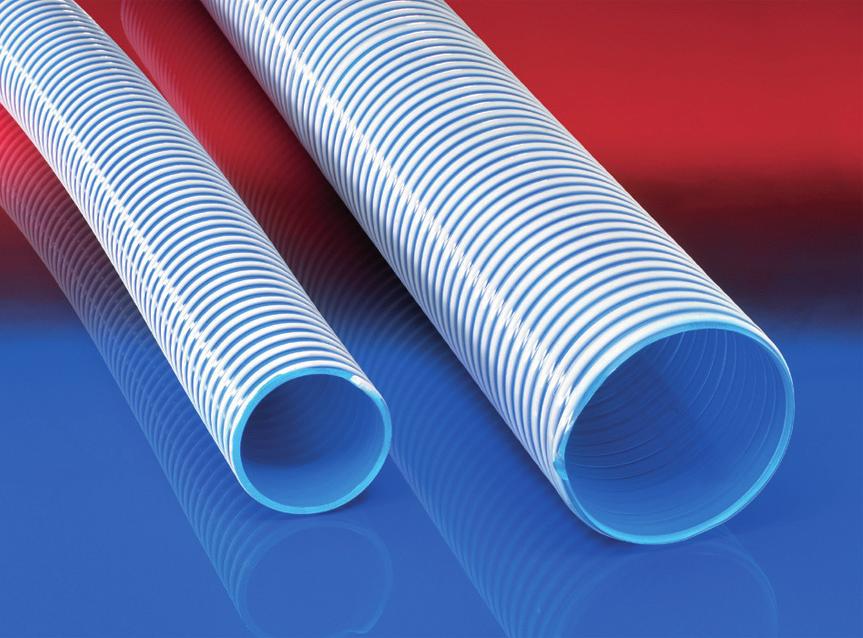 NORPLAST PUR-C 387 AS Pre-PUR AS Ex EL 1 3 Antystatyczny wąż poliuretanowy, super ciężki, linka uzieiająca wąż do przesyłu ekstrealnie ciernych ateriałów sypkich, granulatów, kaieni pojazdy ssące,