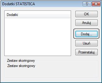 exe zgodny z wersją zainstalowanego programu STATISTICA, a następnie zatwierdzać kolejne kroki instalacji.