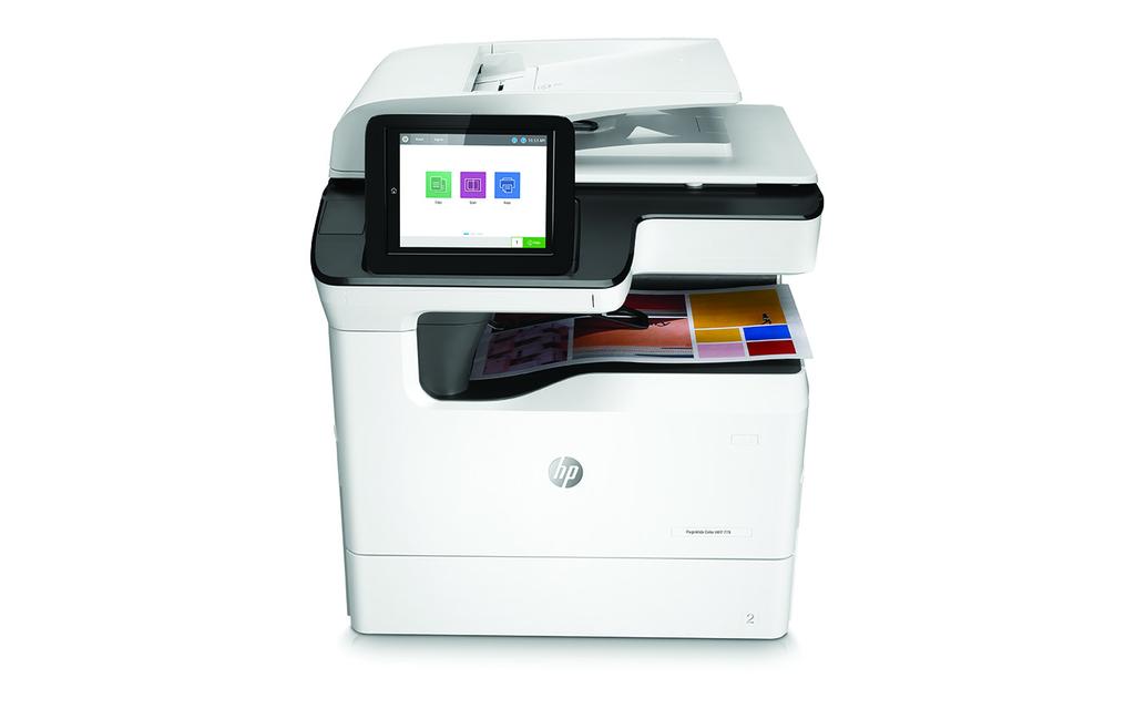 Dane techniczne Kolorowe urządzenie wielofunkcyjne HP PageWide 9dn Nowa era taniego druku w kolorze, z wysoką wydajnością i mocnymi zabezpieczeniami Biznes działa szybko z urządzeniami HP dotrzymasz