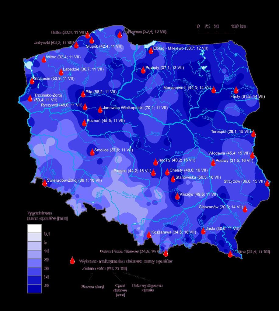 maksymalne dobowe sumy opadów