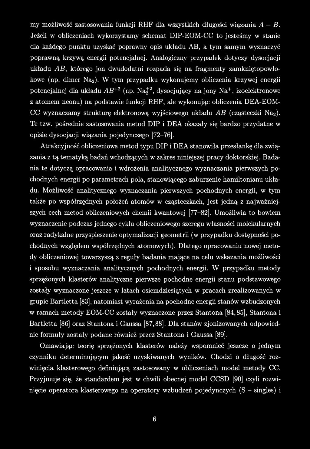 my możliwość zastosowania funkcji RHF dla wszystkich długości wiązania A B.