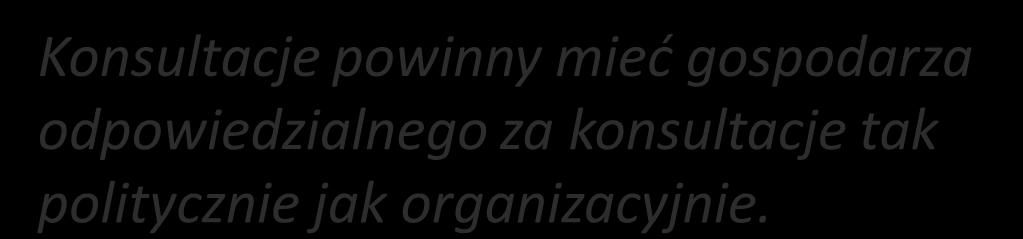 Koordynacja Konsultacje powinny mieć
