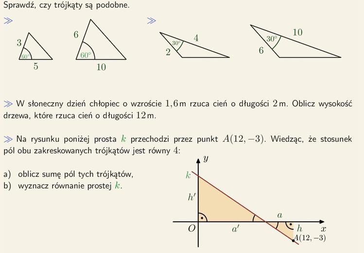 Wyznacz obwód tego kwadratu. IX. Trójkąty podobne rozpoznawać trójkąty podobne, wykorzystywać cechy podobieństwa trójkątów 1.