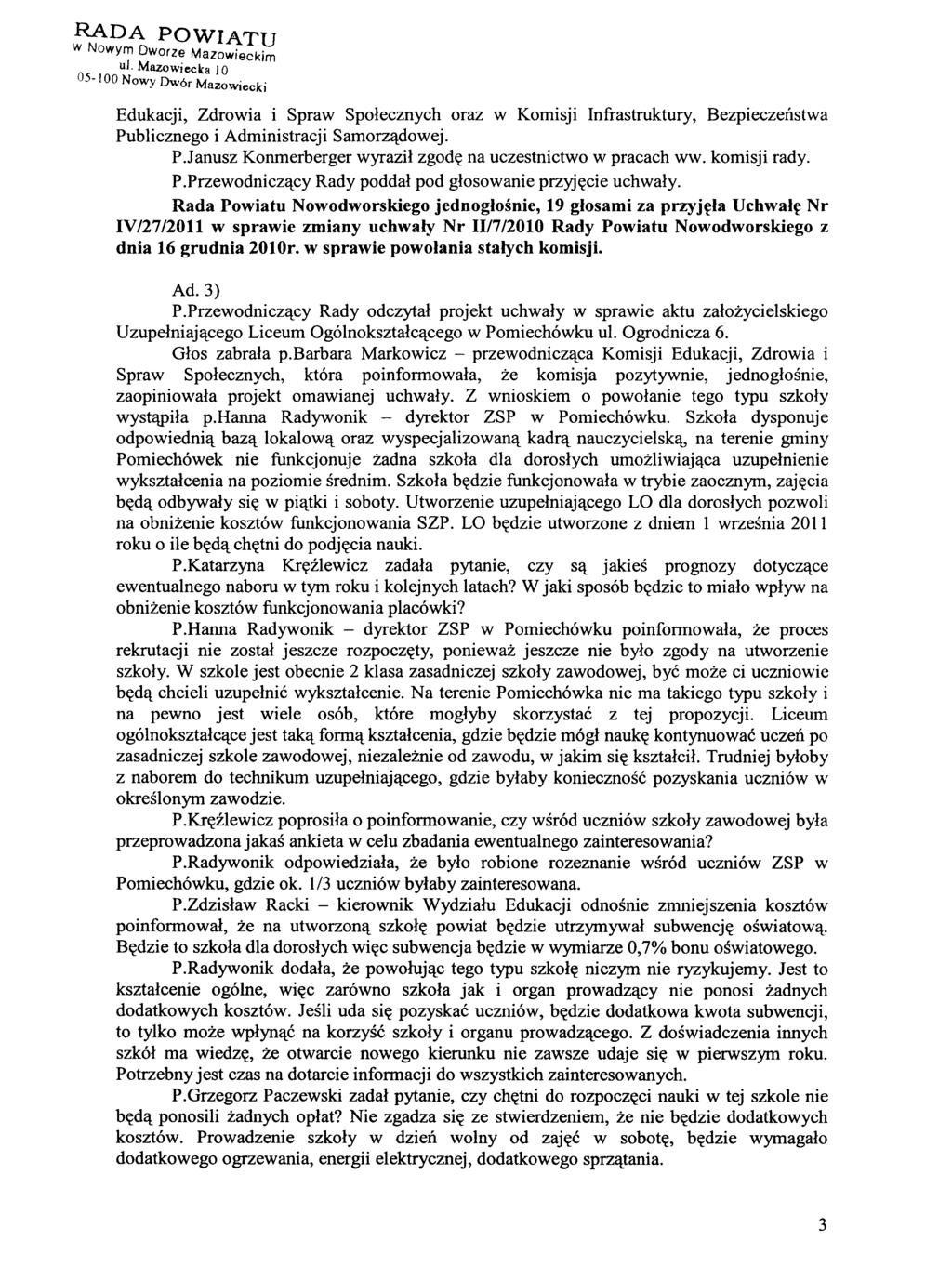 RADA POWIATU w Nowym Dworze Mazowieckim ul.