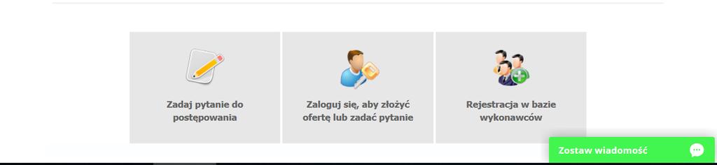 8) Aby złożyć wniosek o wyjaśnienie treści SIWZ należy kliknąć na przycisk Zadaj pytanie do postępowania 9) Po wykonaniu powyższej operacji uruchomione zostanie następujące okno: 10) Należy wypełnić