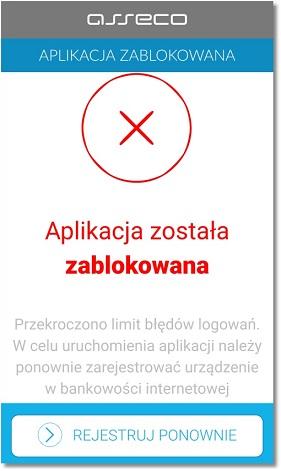 Rozdział 6 Logowanie do aplikacji Asseco MAA za pomocą urządzenia autoryzującego W takim przypadku, konieczne będzie ponowne powiązanie urządzenia mobilnego z systemem bankowości internetowej.