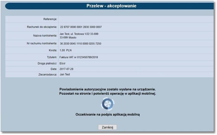 Rozdział 11 Proces autoryzacji dyspozycji złożonych w systemie def3000/ceb za pomocą aplikacji mobilnej Asseco MAA Rozdział 11.