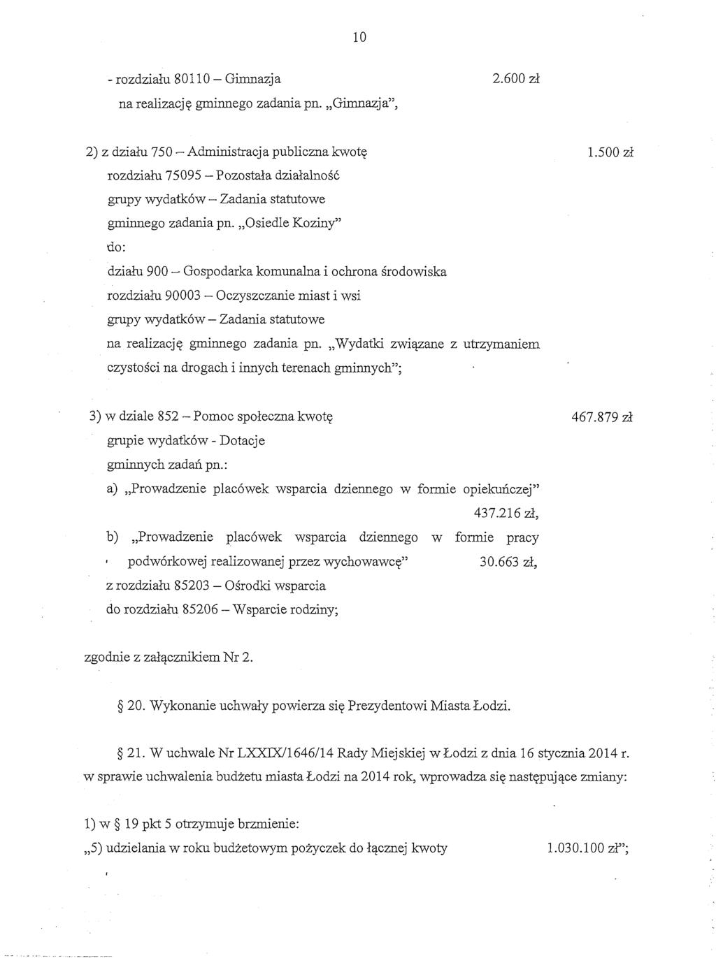 - rozdziah 8 0 1 1 0 - Gimnazj a na realizacjq gminnego zadania pn.