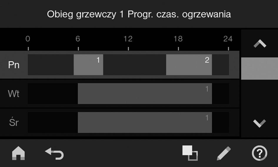 Obsługa regulatora Sposób postępowania podczas ustawiania programu (ciąg dalszy) Programy czasowe są fabrycznie ustawione na tryb Automatyczny.