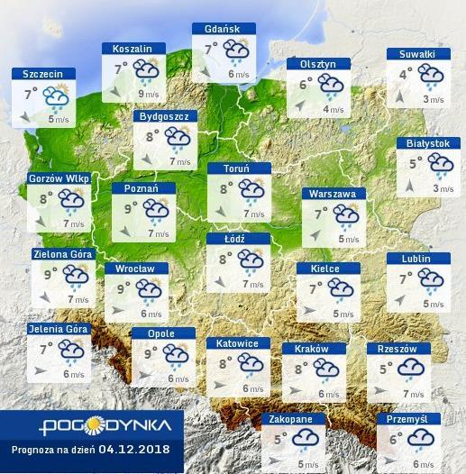 Prognoza pogody dla Polski na dziś Prognoza pogody dla Polski na