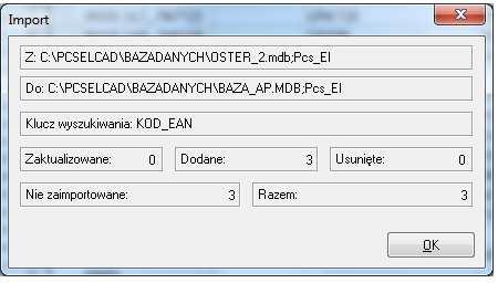 JeŜeli uwaŝamy, Ŝe wszystko jest w porządku, klikamy Import. Otwiera nam się okno (widok poniŝej) Z tego miejsca moŝemy opuścić całkowicie okno importu klikając Zaniechaj.