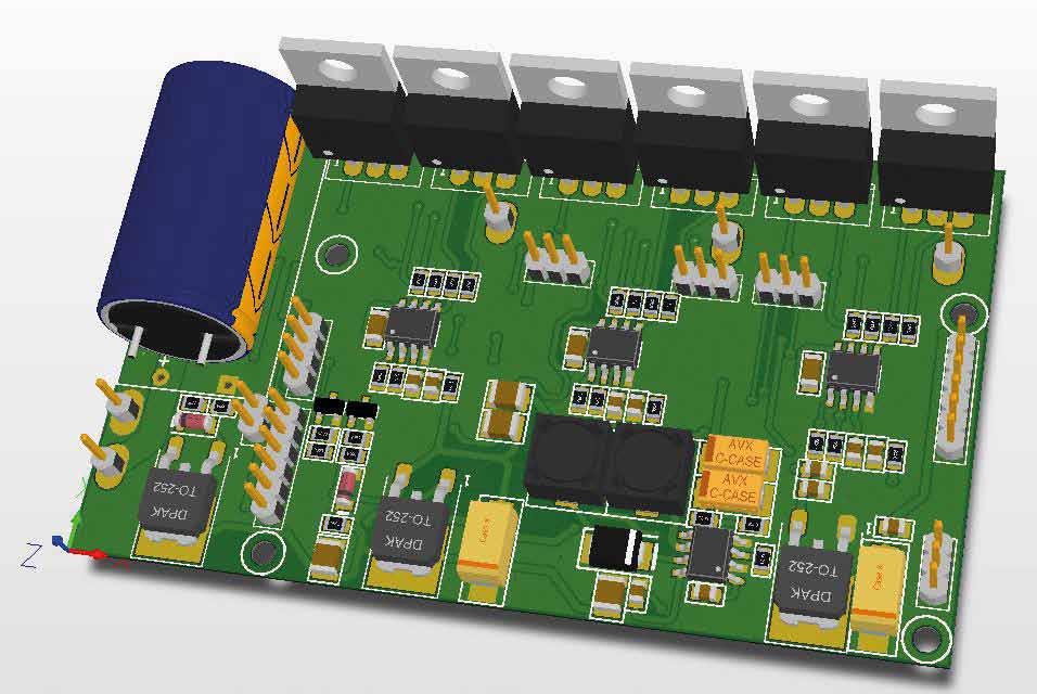 Fot. 1. Model 3D układu elektronicznego odpowiadającego za część silnoprądową falownika Rys. 1. Schemat blokowy modułowego sterownika roweru elektrycznego Fot. 2.